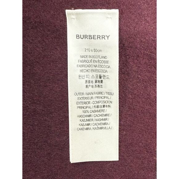 BURBERRY Cashmere Giant Check Fringe Scarf Birch Brown - Picture 9 of 9